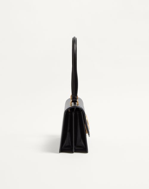 Valentino Garavani - Valentino Garavani Vain Bag With Handle In Shiny Calfskin - Black - Woman - Shoulder Bags